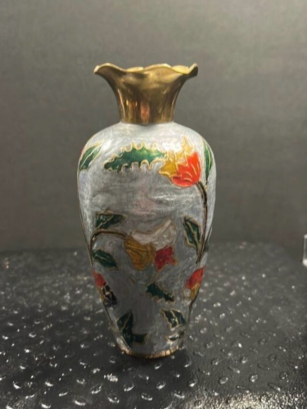 MCM cloisonne bud vase